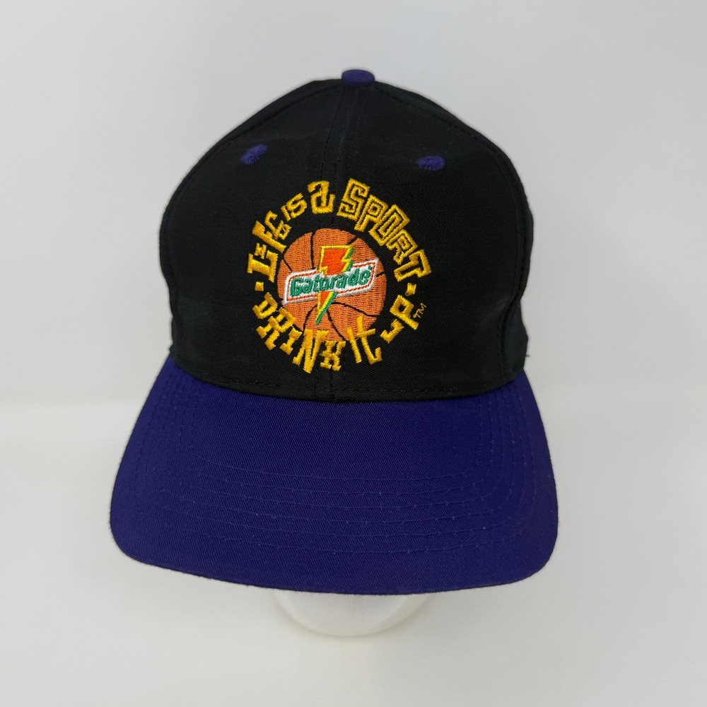 Vintage Sports Specialties Gatorade Life Is A Sport Snapback Hat Black Purple